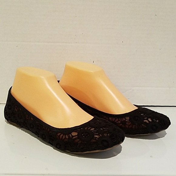 LADIES LUCKY BRAND BLACK WOVEN FLATS (sz 7.5) - Picture 1 of 7